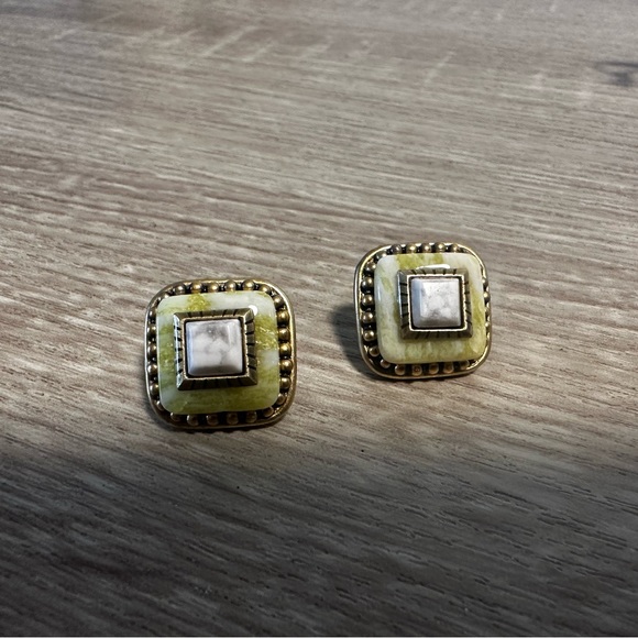 VINTAGE MICHAL GOLAN STUDDED EARRINGS FOR PIERCED EARS - Picture 2 of 6